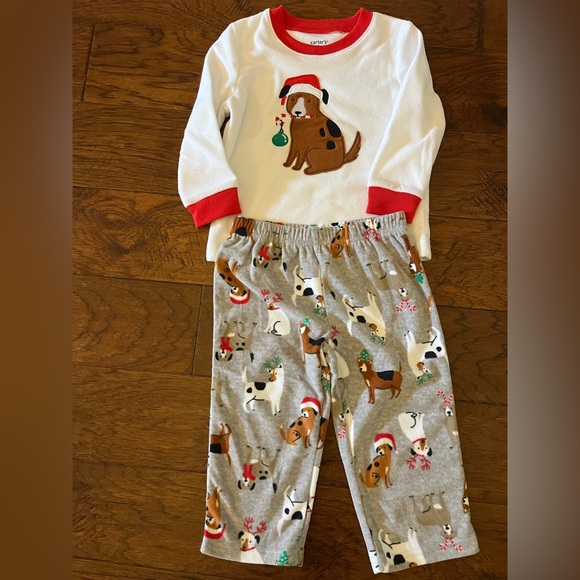 Set of 3 Carters size 2T Christmas PJs 2 NWOT fleece and one cotton - Picture 2 of 5